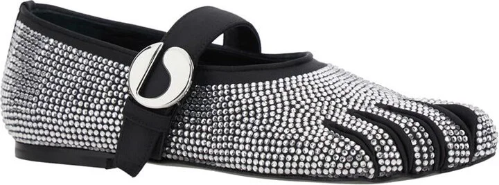 'Colette' Multicolor Ballet Flats With Five-Toe Design And All-Over Applied Crystals In Tech Fabric - Image 2