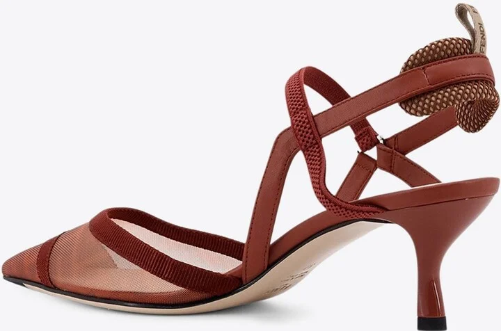 Colibri 55 Leather and Mesh Slingback Pumps - Image 2