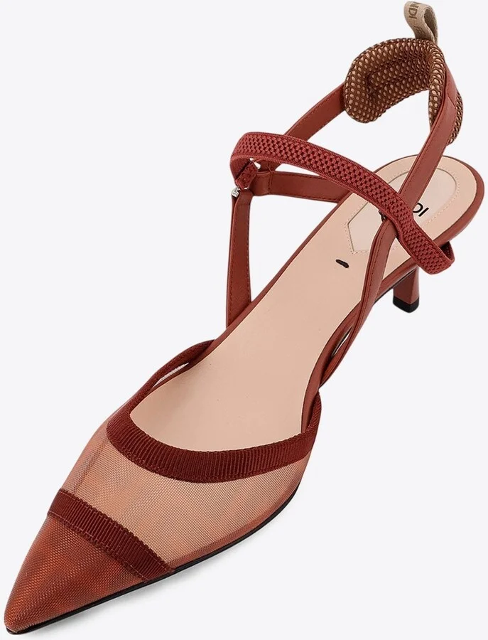 Colibri 55 Leather and Mesh Slingback Pumps - Image 3