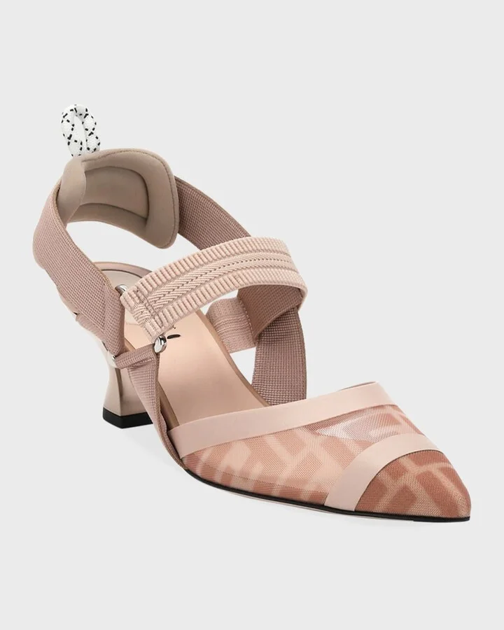 Colibri 55mm FF Mesh Slingback Pumps - Image 5