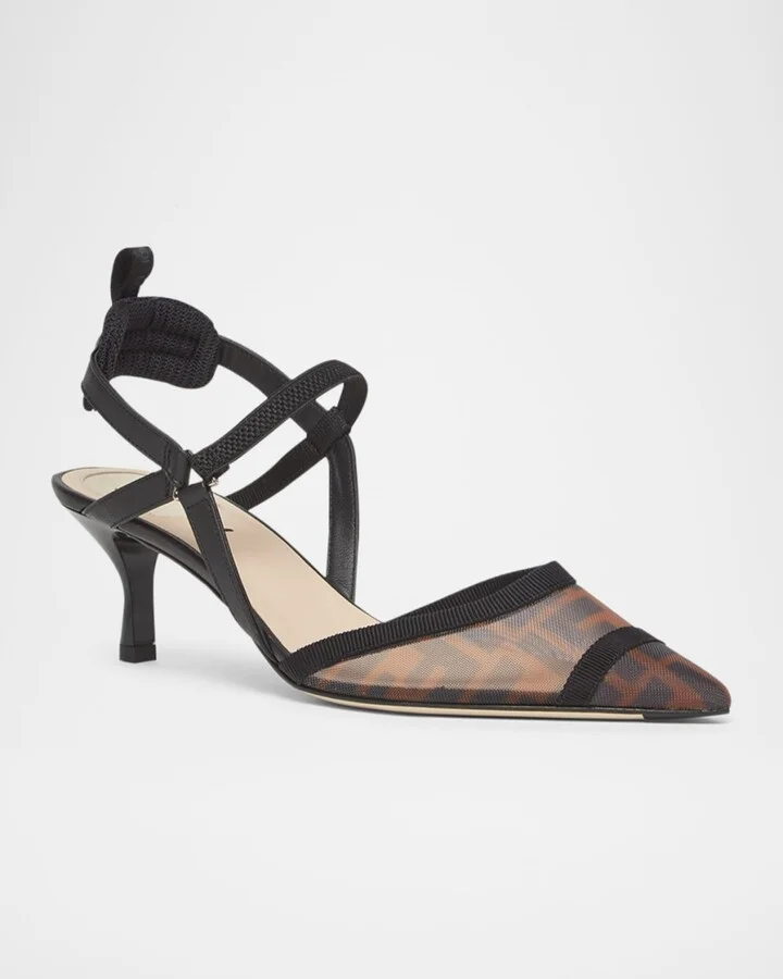 Colibri FF Mesh Slingback Kitten-Heel Pumps - Image 3