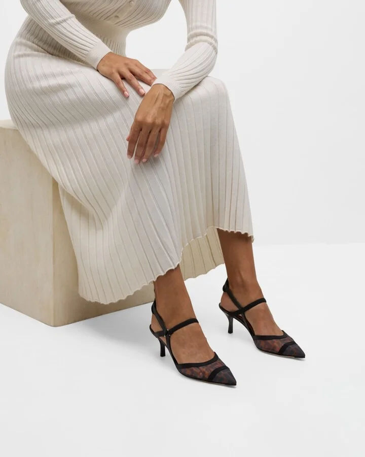 Colibri FF Mesh Slingback Kitten-Heel Pumps - Image 6