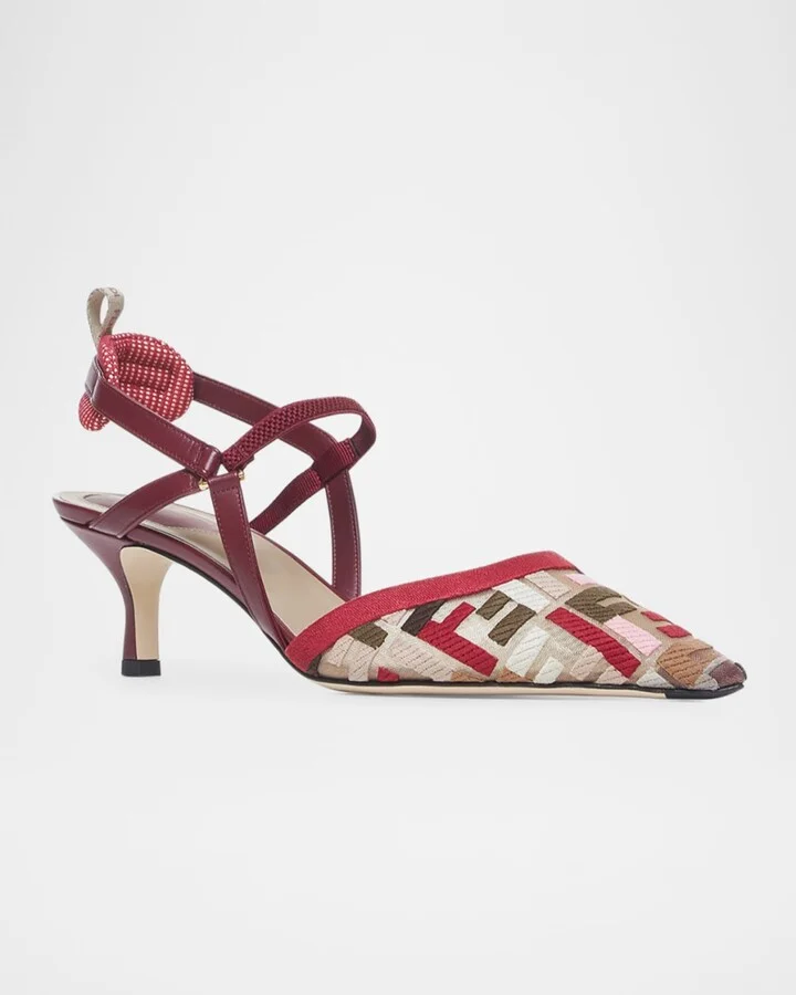 Colibri FF Pointed Slingback Kitten Pumps - Image 10