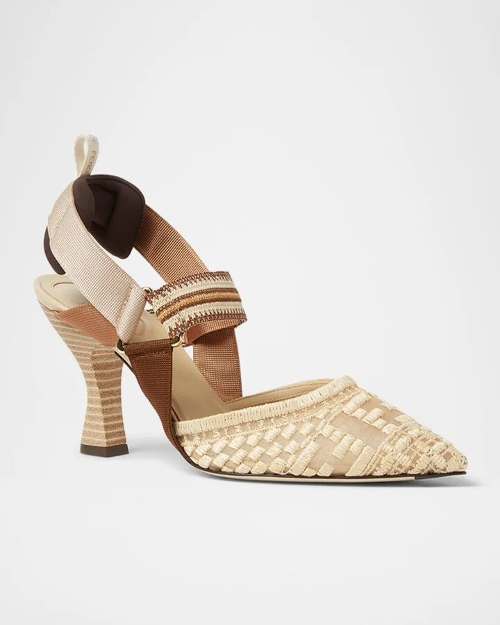 Colibri Raffia FF Sporty Slingback Pumps - Image 2