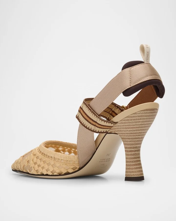 Colibri Raffia FF Sporty Slingback Pumps - Image 3