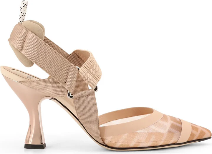 Colibrì Technical Mesh Slingback With Ff Motif