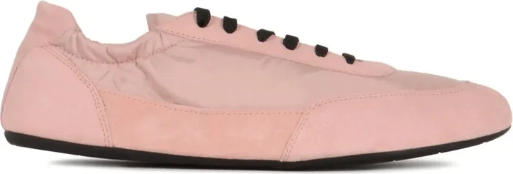 Collapse lace-up suede sneakers