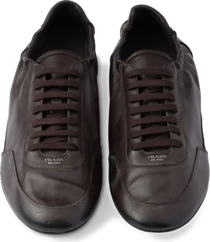 Collapse leather lace-up sneakers - Image 4