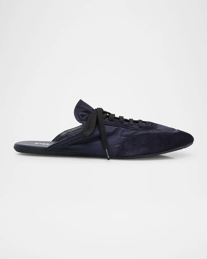 Collapse Nylon and Suede Open-Back Sneakers
