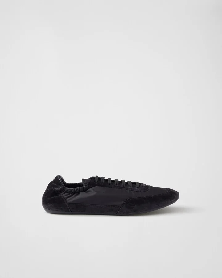 Collapse Re-Nylon and suede elasticized sneakers - Image 2
