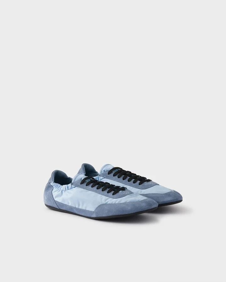 Collapse Re-Nylon and suede elasticized sneakers