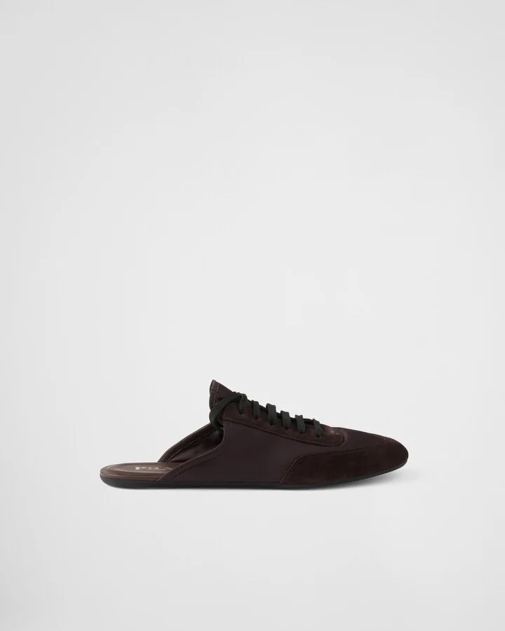 Collapse Re-Nylon and suede mules - Image 2
