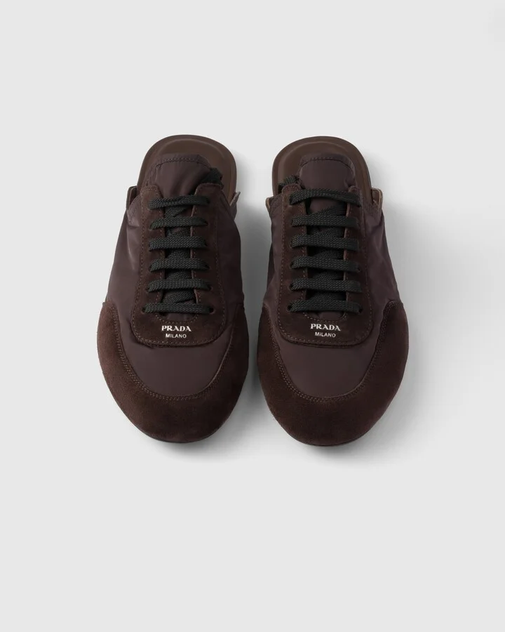 Collapse Re-Nylon and suede mules - Image 3