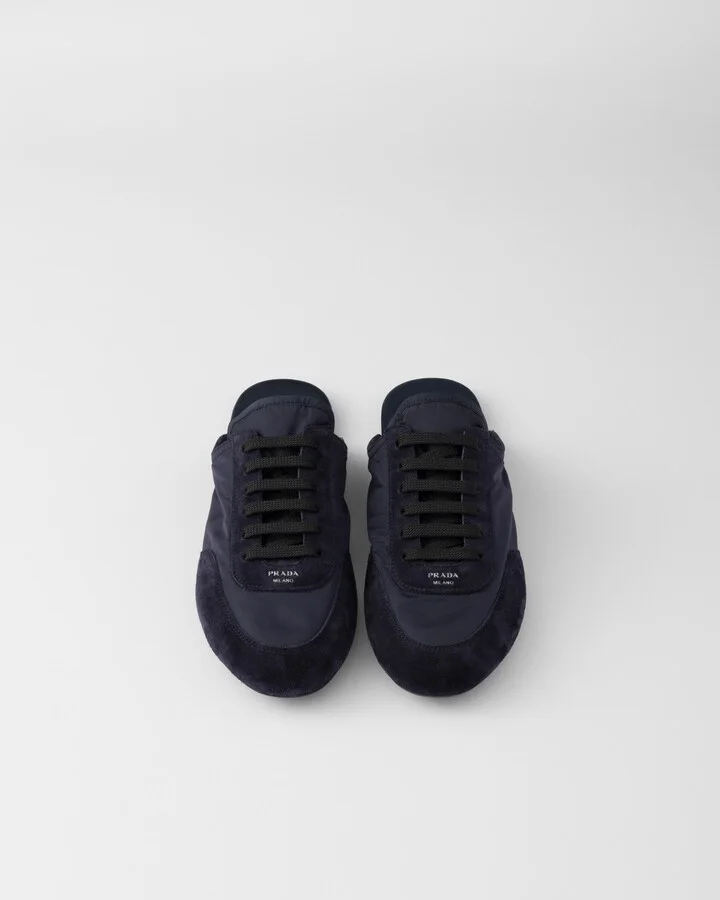 Collapse Re-Nylon and suede mules - Image 3