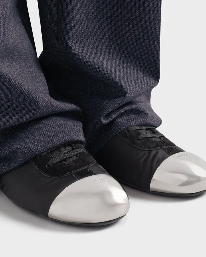 Collapse Re-Nylon and suede sneakers with metal toecap - Image 3