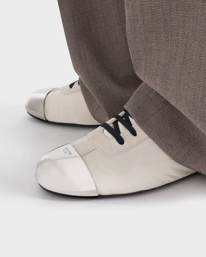 Collapse Re-Nylon and suede sneakers with metal toecap - Image 3
