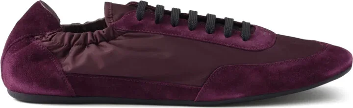 Collapse Re-Nylon suede sneakers