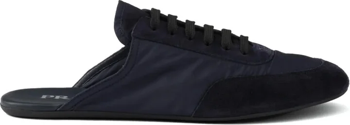 Collapse Re-Nylon suede sneakers