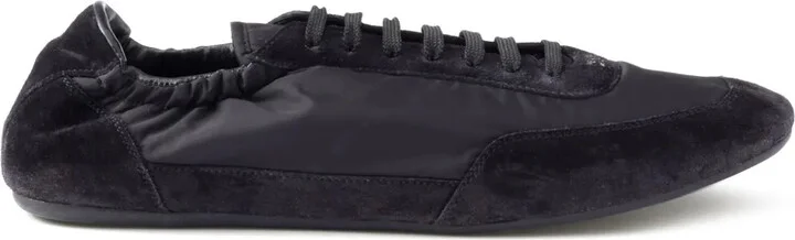 Collapse Re-Nylon suede sneakers