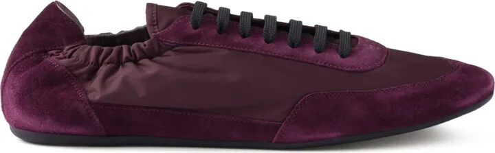 Collapse Re-Nylon suede sneakers
