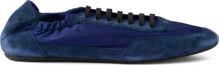 Collapse Re-Nylon suede sneakers