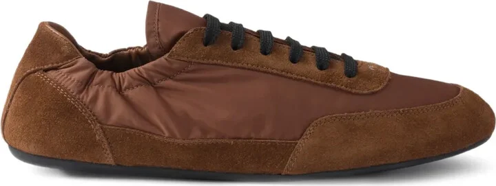 Collapse Re-Nylon suede sneakers