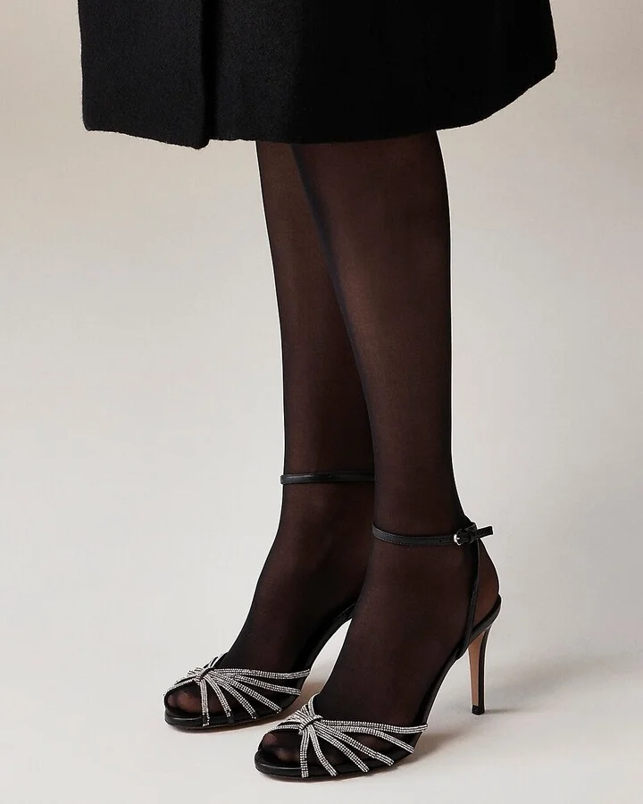 Collection Made-in-Spain Rylie cage-toe heels in crystal and leather