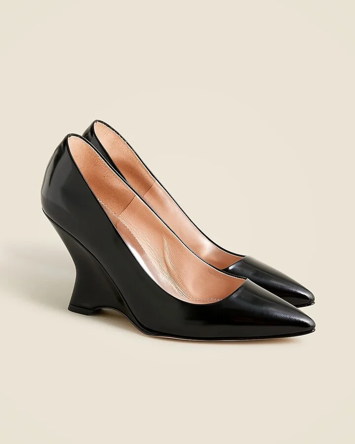 Collection wedge pumps in Italian spazzolato leather