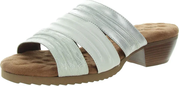 Colleen Womens Cushioned Footbed Leather Mule Sandals