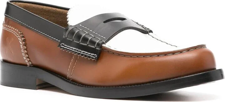 College Colourblock Leather Loafers - Image 2