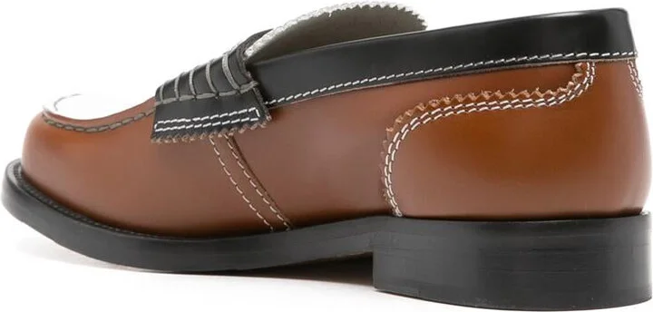 College Colourblock Leather Loafers - Image 3