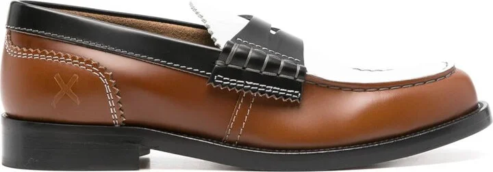 College Colourblock Leather Loafers