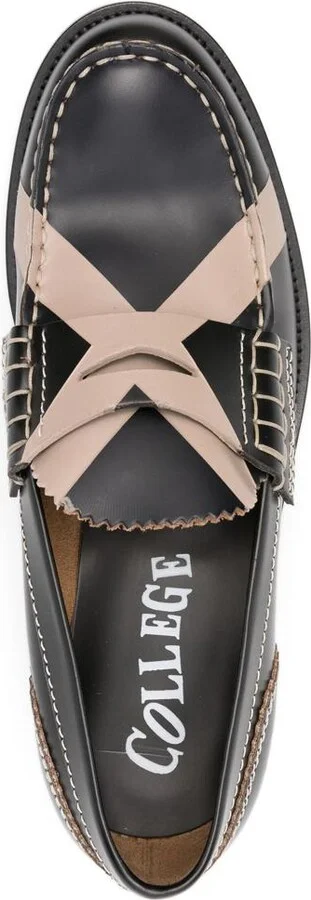College Cross-Print Leather Loafers - Image 4