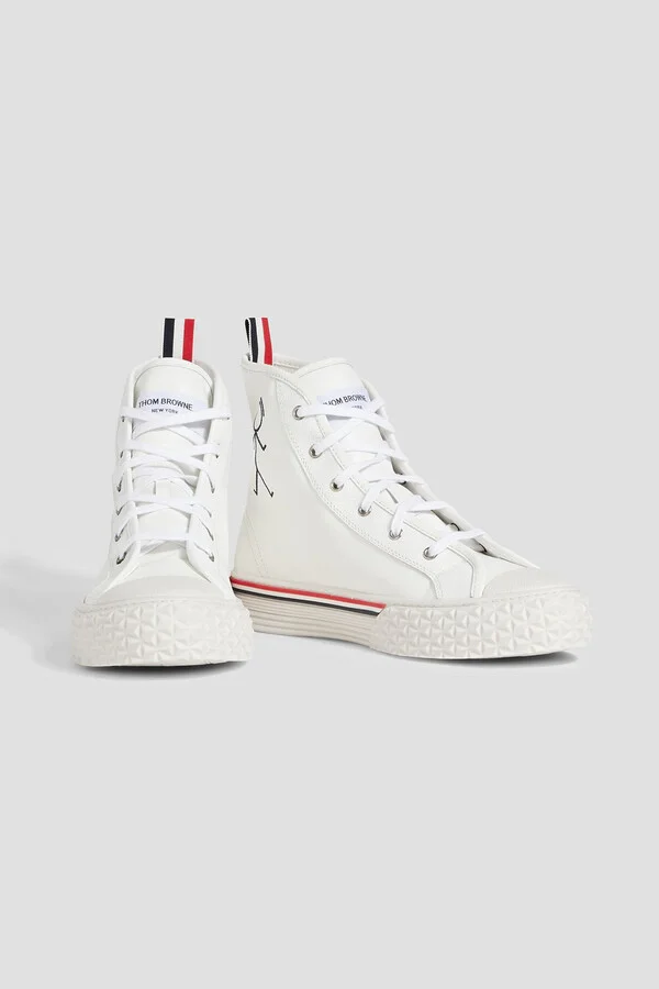 Collegiate leather high-top sneakers - Image 2