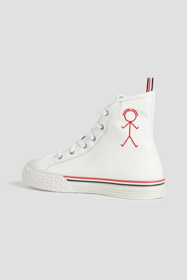 Collegiate leather high-top sneakers - Image 3