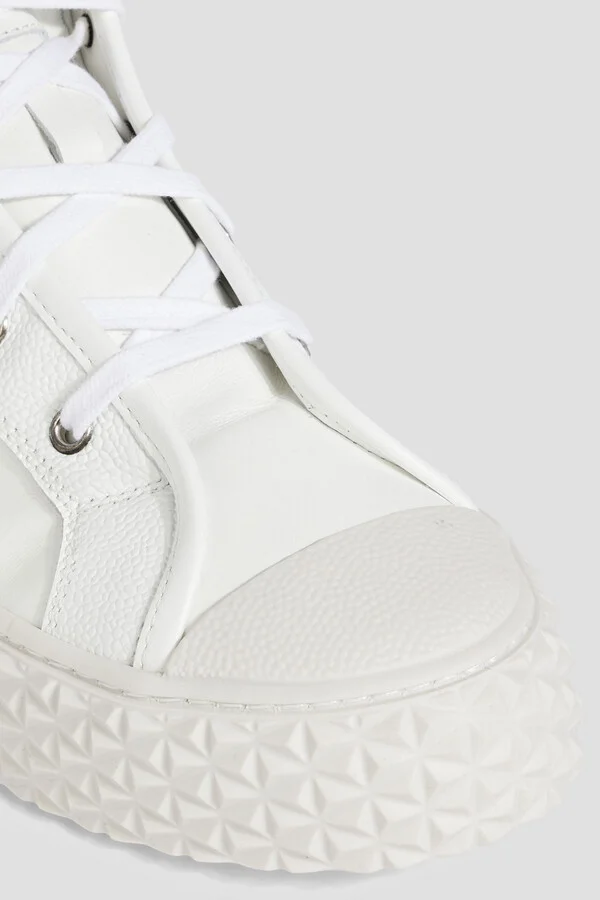 Collegiate leather high-top sneakers - Image 4
