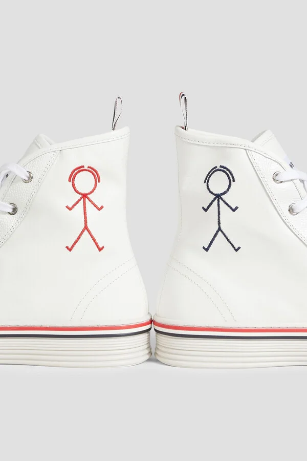 Collegiate leather high-top sneakers - Image 5