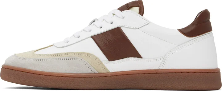 COLLEGIUM White & Brown Pillar Court II Sneakers - Image 3