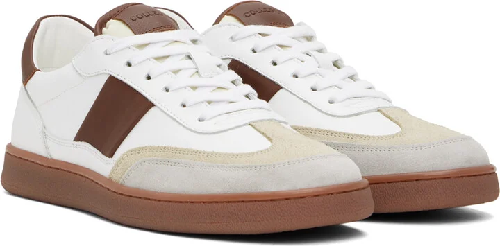 COLLEGIUM White & Brown Pillar Court II Sneakers - Image 4