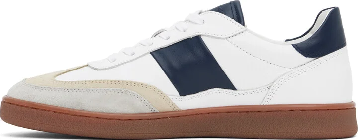 COLLEGIUM White & Navy Pillar Court II Sneakers - Image 3