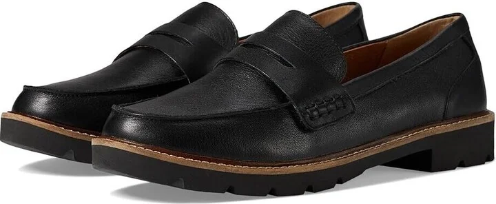 Collette Flat Womens US 11.5-12 Black Leather Slip On Loafer Shoes FZP579