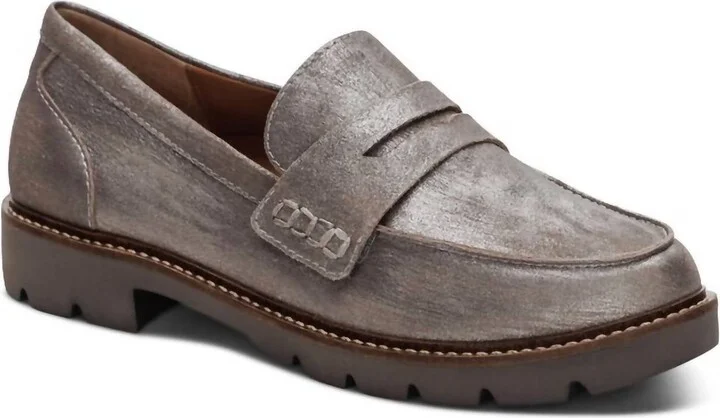 Collette Loafer In Brushed Silver