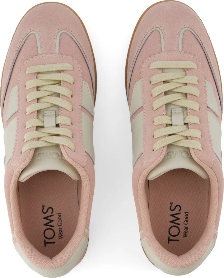 Collins Pale Rose Suede and Leather Lace Up Sneaker - Image 6