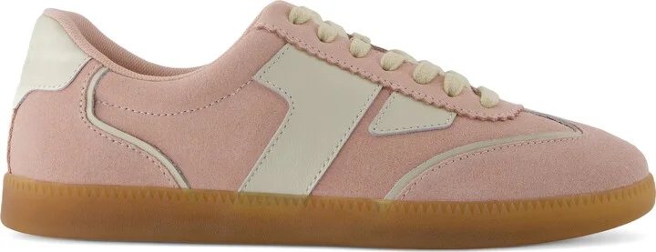 Collins Pale Rose Suede and Leather Lace Up Sneaker