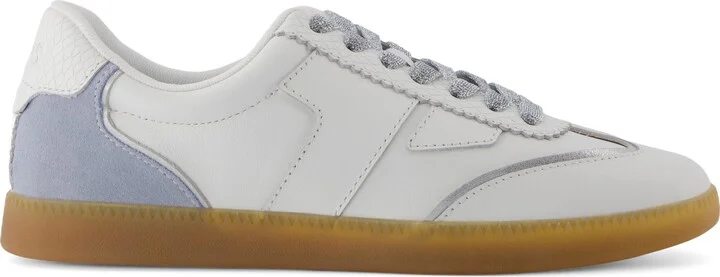 Collins Pastel Blue Multi Leather and Suede Lace Up Sneaker
