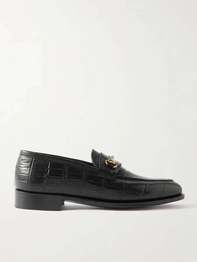 Colony Horsebit Croc-Effect Leather Loafers