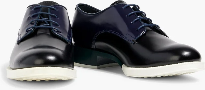 Color-block glossed-leather brogues - Image 2