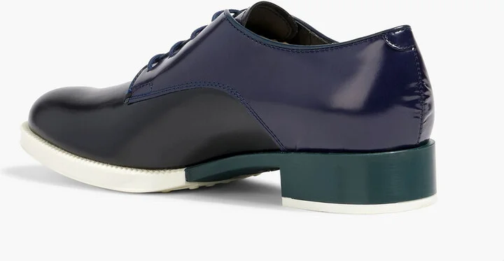 Color-block glossed-leather brogues - Image 3