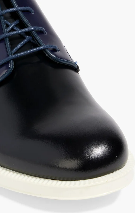 Color-block glossed-leather brogues - Image 4