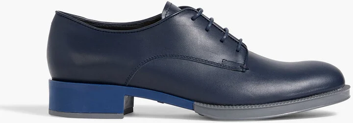 Color-block leather brogues